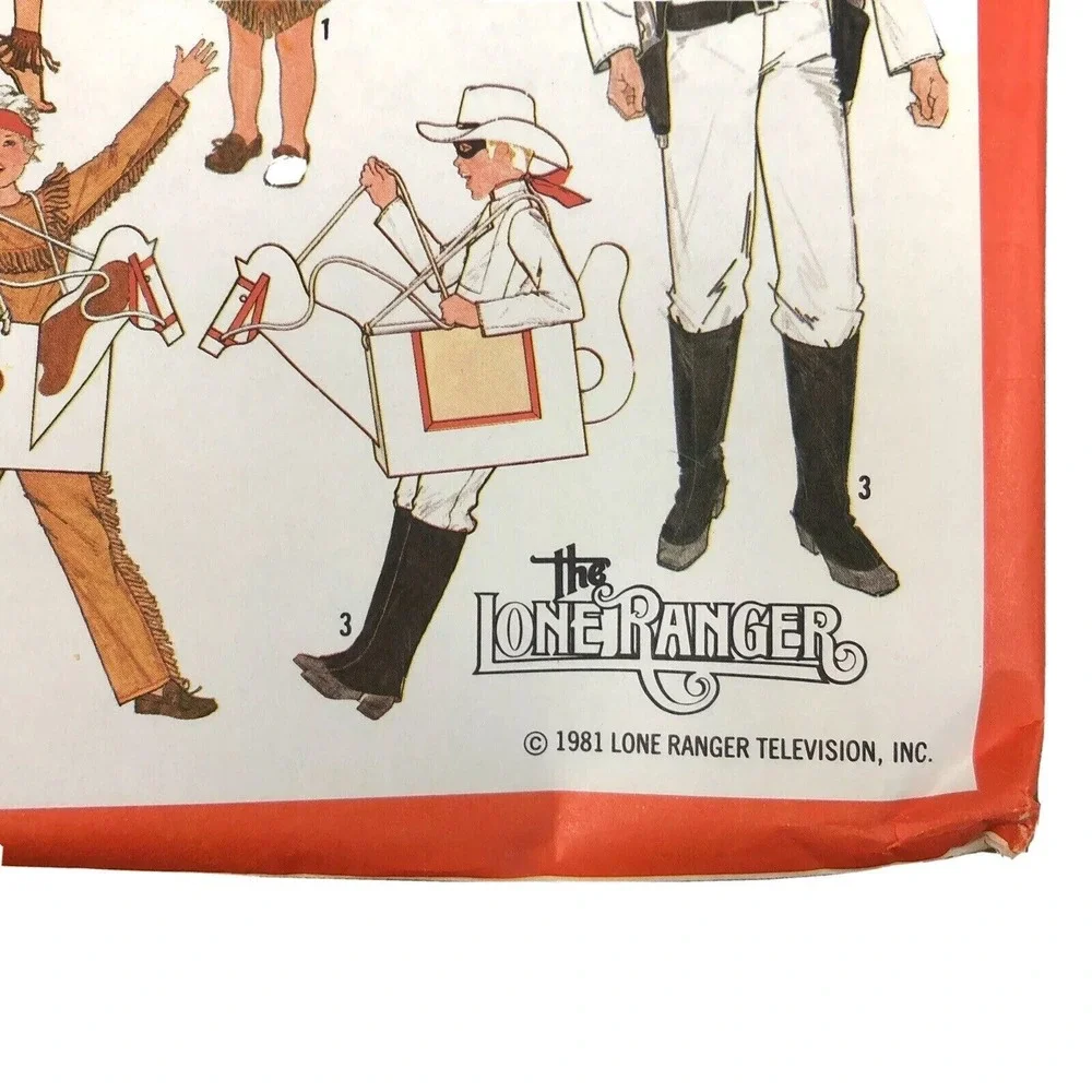 Simplicity #5298 VTG Lone Ranger‎ Uncut Sewing Pattern Boys Girls 6-8 Costume